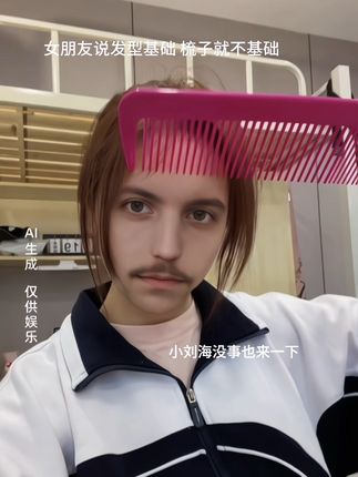 发型基础 梳子就不基础 #玩个很新的东西 #梳子#大帅哥#抽象