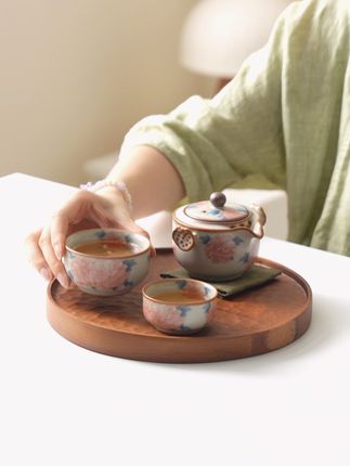 芙蓉花旅行茶具,你旅途喝茶的贴心伙伴! #茶生活 #高端茶器 #便携式茶具 #旅行茶具 #茶具套装