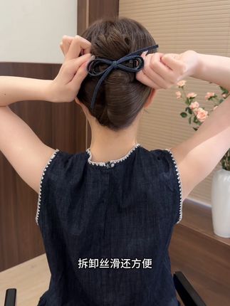 #头饰发饰 #蝴蝶结扭扭夹 #扭扭夹一字夹 #简单盘发美美哒 #盘发的简单方法