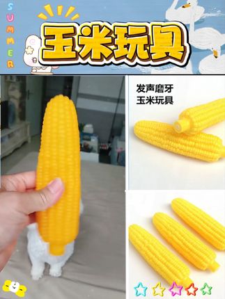 玉米玩具毛孩子太喜欢玩了,走哪儿叼着老开心了 #玉米玩具#萌宠好物