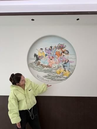 画玄关我是专业的 好消息挣下钱了 坏消息我全吃了 来运城画画了 苦了啥也不能苦了这张嘴#玄关画 #新中式装修#装修设计 #八仙过海#墙绘壁画