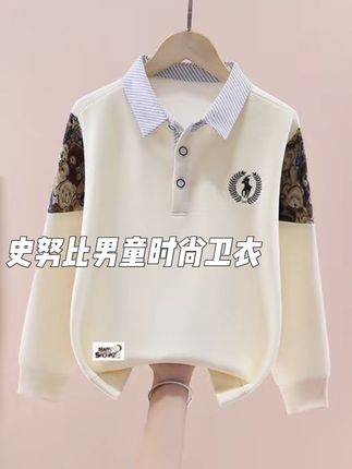 史努比男童时尚卫衣 #史努比 #男童穿搭 #面料柔软舒适 #男童卫衣 #春秋新款
