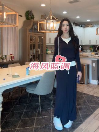菠萝宝宝yuna【海风蓝调】上衣长裙时尚套装#优雅气质 #气质范 #高级穿搭 #精致优雅