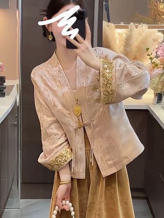 秋季新款新中式时尚洋气复古中国风气质短外套阔腿裤套装#穿出高级感 #新中式穿搭#国风高级感穿搭 #女装时尚穿搭 #爆款