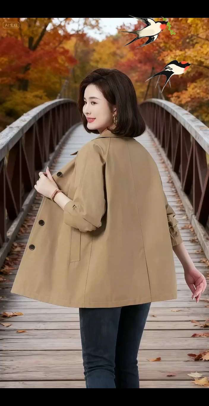 风衣女中长款2025新款今年流行休闲。#外套穿搭 #优雅气质 #穿搭分享 #春秋新款 #时尚好看