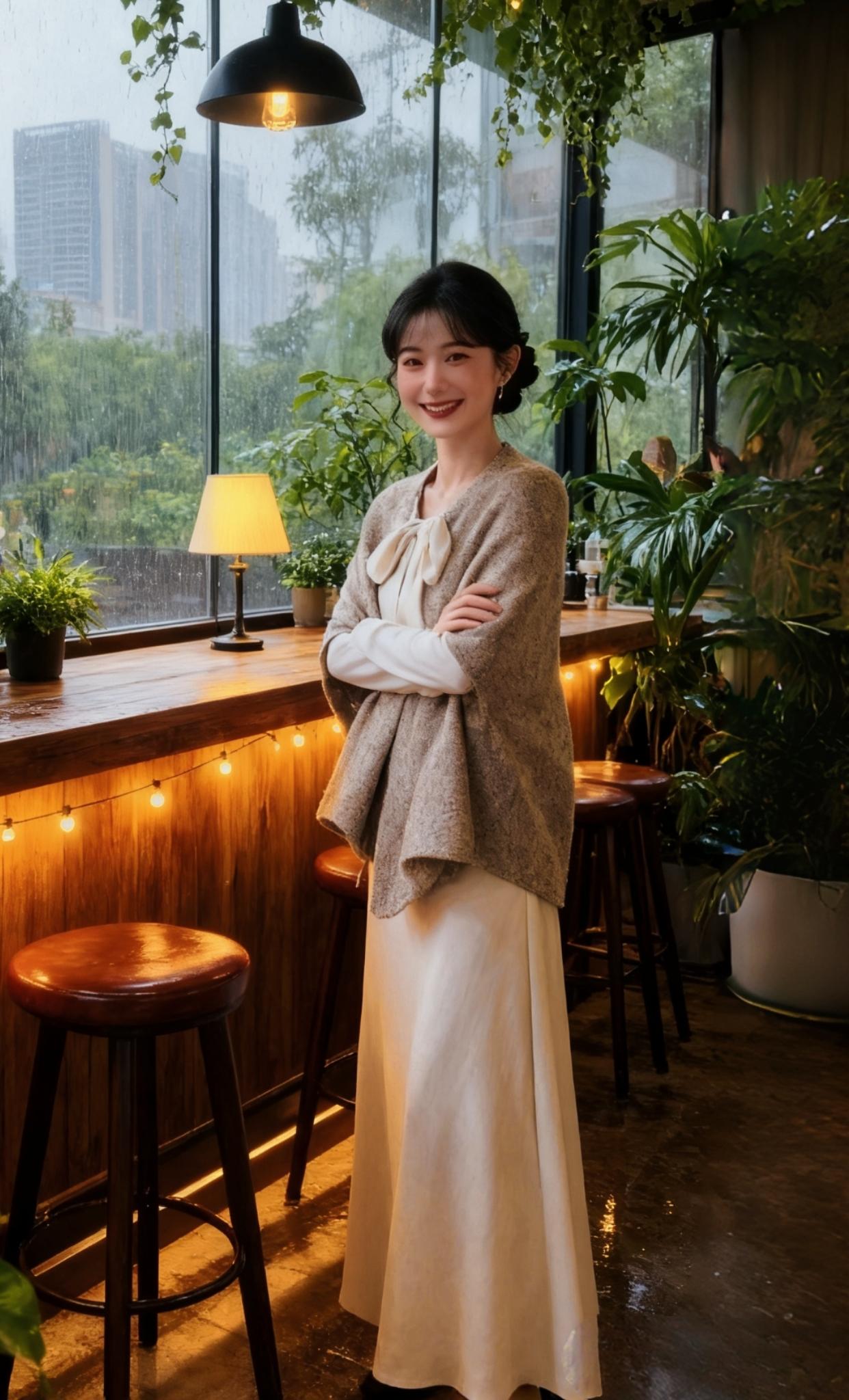 #早秋韩系气质斗篷外套#长袖连衣裙子#早秋氛围感 #抖助