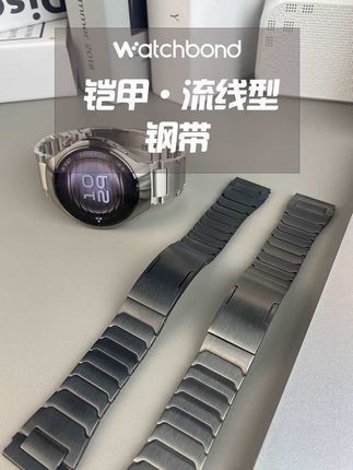 高级感不言而喻!,#watch5 #智能穿戴 #钢带 #折叠扣 #表带