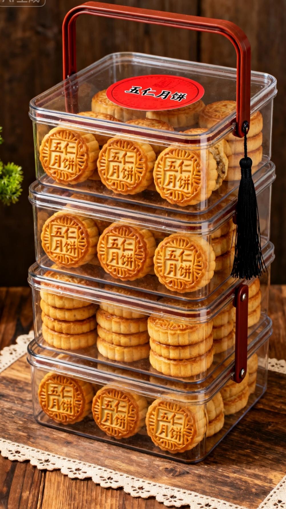五仁月饼。遵循传统工艺制作,精选颗粒饱满的新鲜果仁,搭配秘制晾肉,经多重工序烘焙而成 。饼皮金黄圆润,内馅层次分明,咀嚼间坚果的酥脆与肉香的醇厚在口中慢慢散开,食后齿颊留香。#传统糕点 #民间传统美食 #五仁月饼 #手工美食 #快来一起尝个鲜