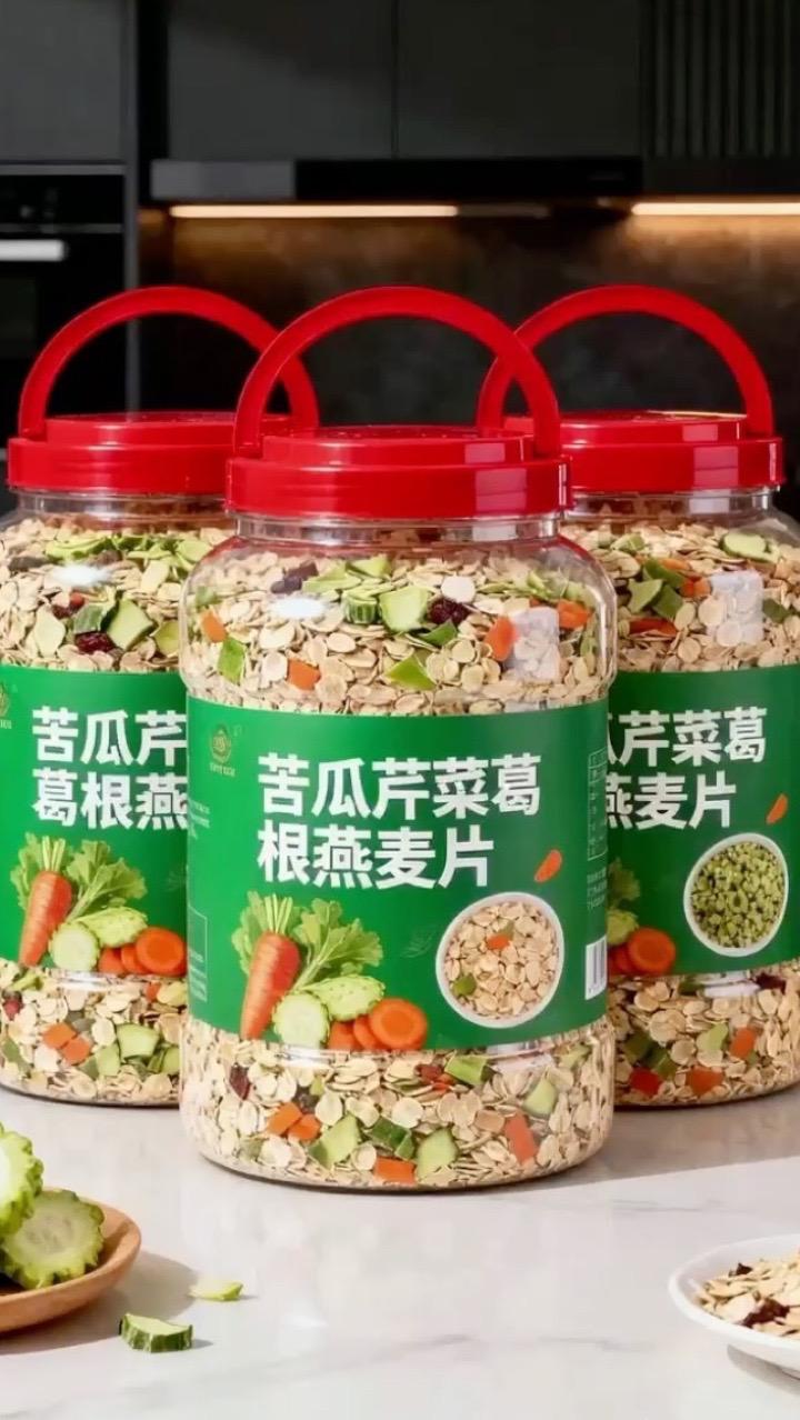 这款苦瓜芹菜葛根燕麦片是真的营养价值满满。即食冲饮麦片,简单方便,饱腹感也超强!!无蔗糖的配方让你吃得安心#早餐吃什么 #燕麦片 #抖音美食创作人 #抖音美食推荐官 #上热门