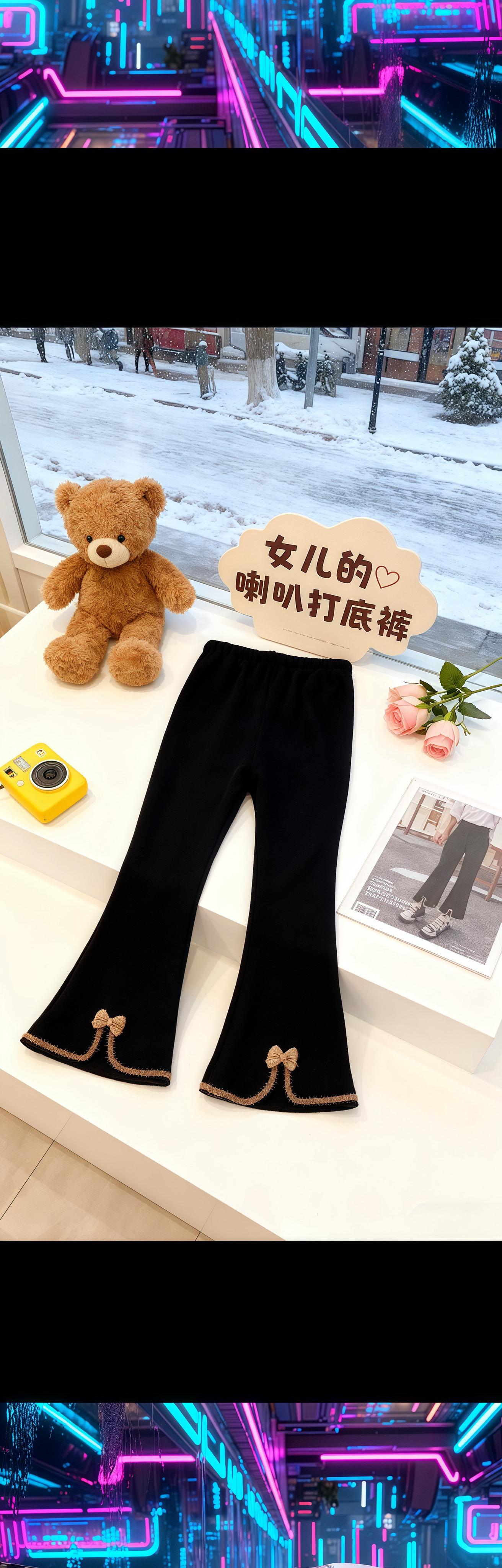 亲爱的女儿:  你穿着这条带蝴蝶结的喇叭打底裤,像小天使落入了凡间。愿你永远保有这份童真的烂漫,在成长的路上,脚步如裤脚的喇叭花般,自信地绽放,每一步都踏出属于自己的精彩,爸爸妈妈永远是你最温暖的港湾。#过冬神器 #舒适 #喇叭裤穿搭 #女童裤子 #洋气百搭