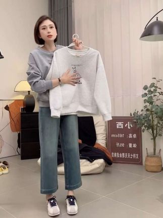 「萌趣小狗印花」磨毛加厚卫衣女 秋季韩版宽松圆领休闲百搭C003