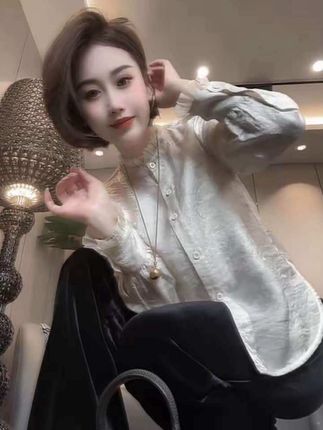 【有运费险】#时尚浮光衬衫上衣女#2025秋季新款新中式丝绒马甲两件套#好物推荐🔥 #穿搭