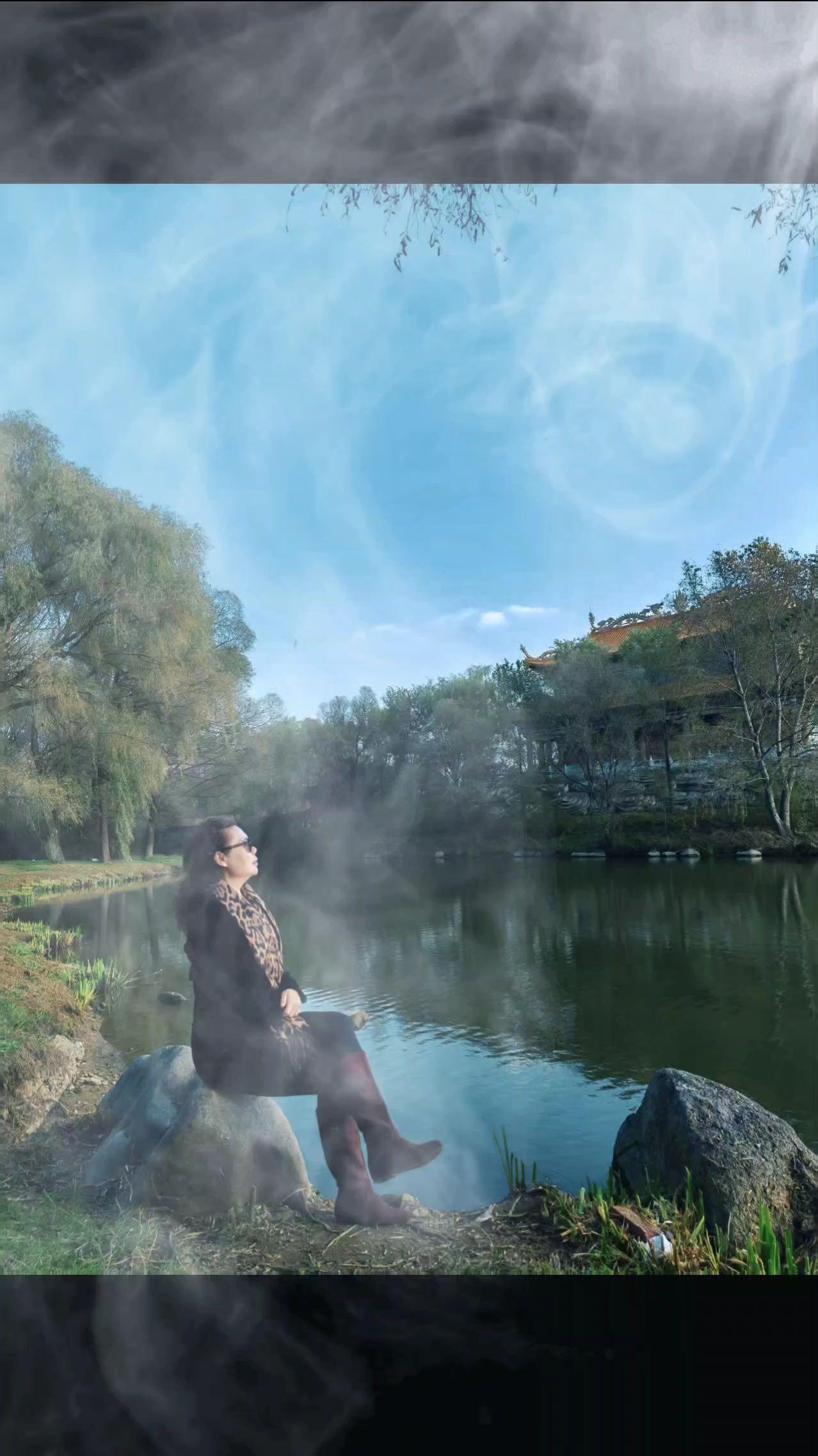 #湖边美景释放心情的好地方