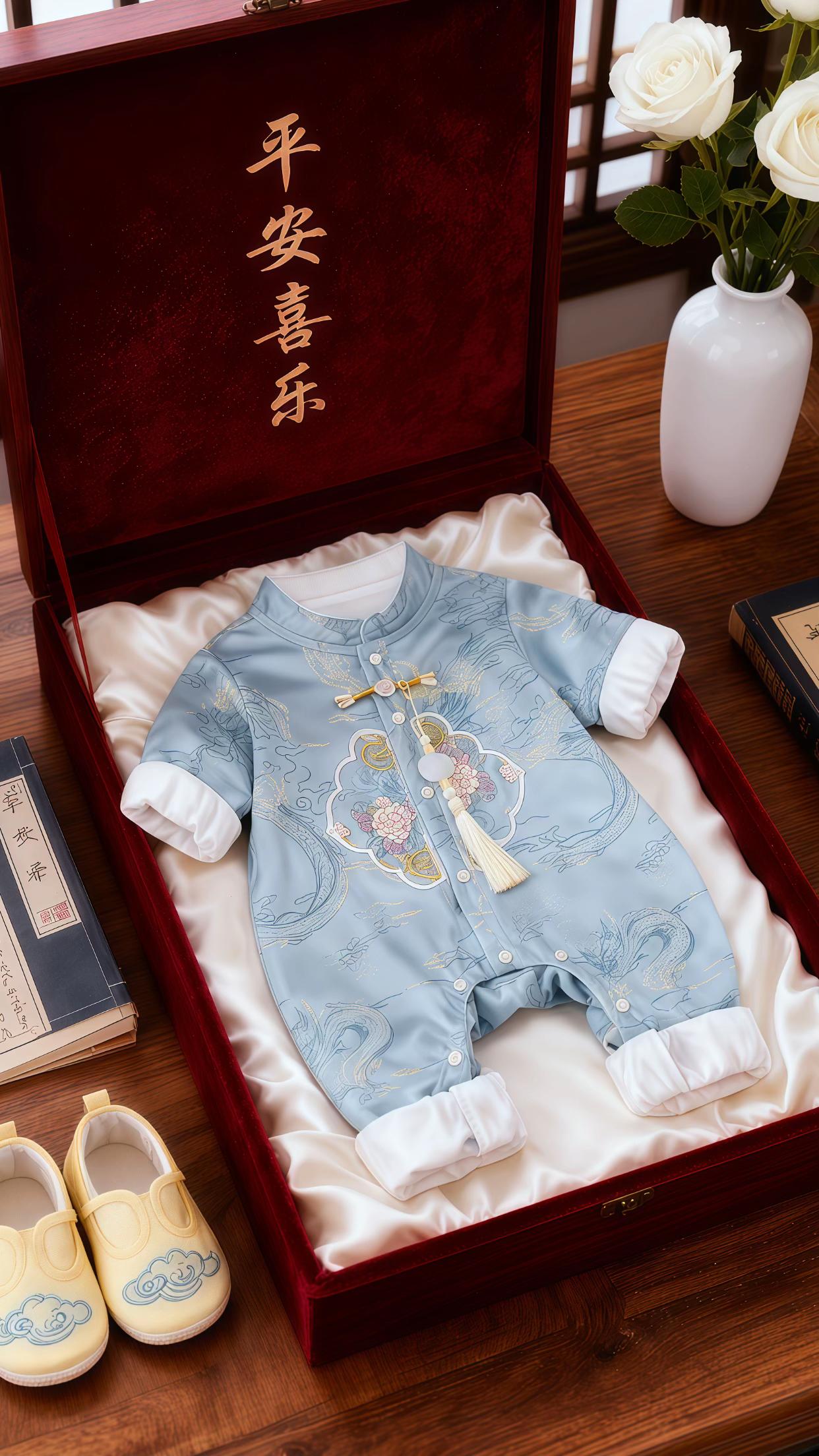 总要给宝宝安排一套新中式连体衣吧#童装汉服 #刺绣工艺 #高品质童装 #初秋一周不重样穿搭 #婴幼儿服饰 @抖音创作小助手 @抖加🔥上热门🔥dou+🔥热点宝