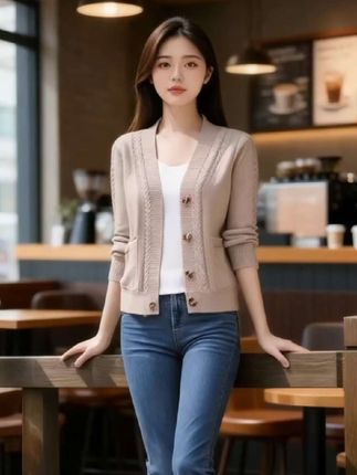 纯100羊绒衫女士开衫毛衣妙龄2025春秋新款针织妈妈装洋气 #热门 #女装穿搭 #春秋新款 #高级感穿搭 #优雅气质