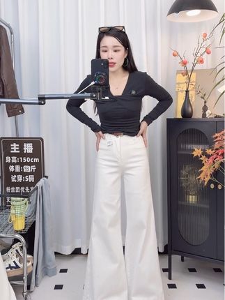 小个子不贴腿阔腿裤