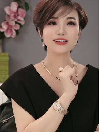 铜项链 重工高级感轻奢滴油蛇骨项链套装复古几何形耳饰品#热门#热门音乐🔥