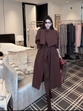 复古绑腰风衣 穿出腔调 尽显优雅复古风 GUIDI GUDI【如果可以】时尚绑腰复古风外套/黄加蓝  #强烈推荐 #今天穿什么 #我又心动了 #这也太好看了 #秋冬穿搭