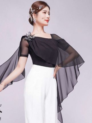 扉姿 摩登舞服女2025新款舞蹈连体衣国标舞服装洋气跳舞上衣 #优雅气质 #高级感穿搭 #多色可选 #面料柔软舒适 #高品质女装