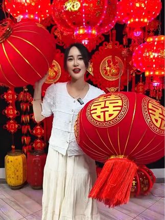 #强烈推荐 结婚喜字大红灯笼,中式婚礼阳台农村院子门口装饰新婚喜庆吊灯灯笼#红色喜庆#高端大气#婚房布置#结婚灯笼
