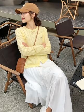 镂空圆领冰丝长袖针织衫女春夏季新款设计感防晒罩衫初夏上衣#镂空冰丝针织衫 #冰丝针织衫 #防晒衣 #针织衫 #冰丝衫