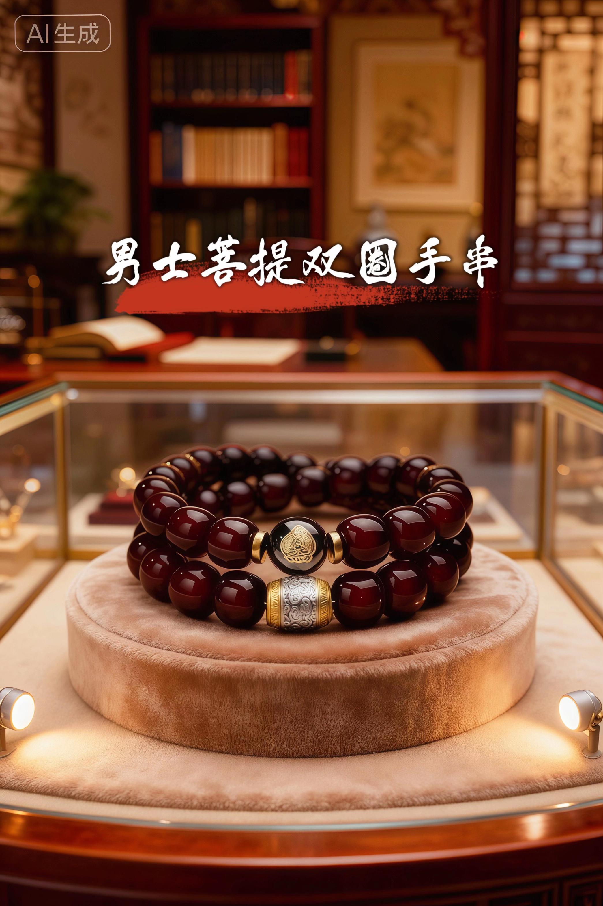 男士生肖双圈菩提手串。男士 生肖菩提手串,双圈搭配氛围感满满~ #菩提手串#十二生肖#菩提#手串越戴越好看#盘串