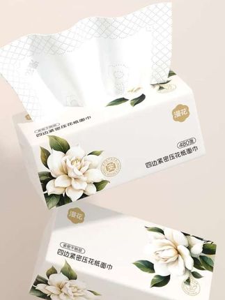 漫花栀子花抽纸,480张*5包加量装家庭大尺寸纸巾柔软纸抽餐巾纸#漫花抽纸#柔软亲肤#自用加分享#抽纸#纸巾