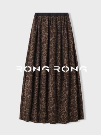 溶溶【珀光豹纹】RONGRONG 超柔垂感绒面豹纹优雅花苞半身裙25C8621#高级感穿搭 #秋冬穿搭 #豹纹#溶溶rongrong