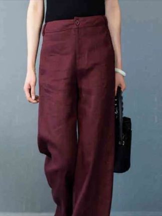 意大利100%亚麻阔腿裤女2025年春夏新款薄款透气高档棉麻女士裤子#愿善良的人们天天好运来 #期待2025事事顺心 #祝福满满每一天