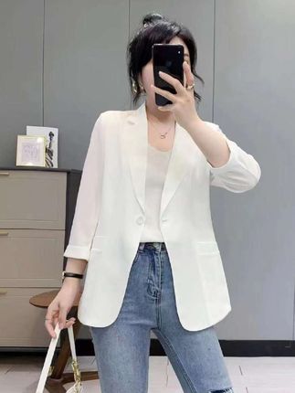 2025夏季防晒休闲西装薄款网红小个子外套百搭显瘦时尚高雅小西装#夏季防晒 #休闲西装 #百搭显瘦 #时尚小西装