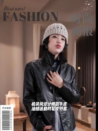 LIXIA【黑珍珠】极简风设计师款牛皮油蜡通勤时髦皮外套-D9270#皮衣#时尚穿搭#ootd穿搭 #品质女装 #丽霞服装