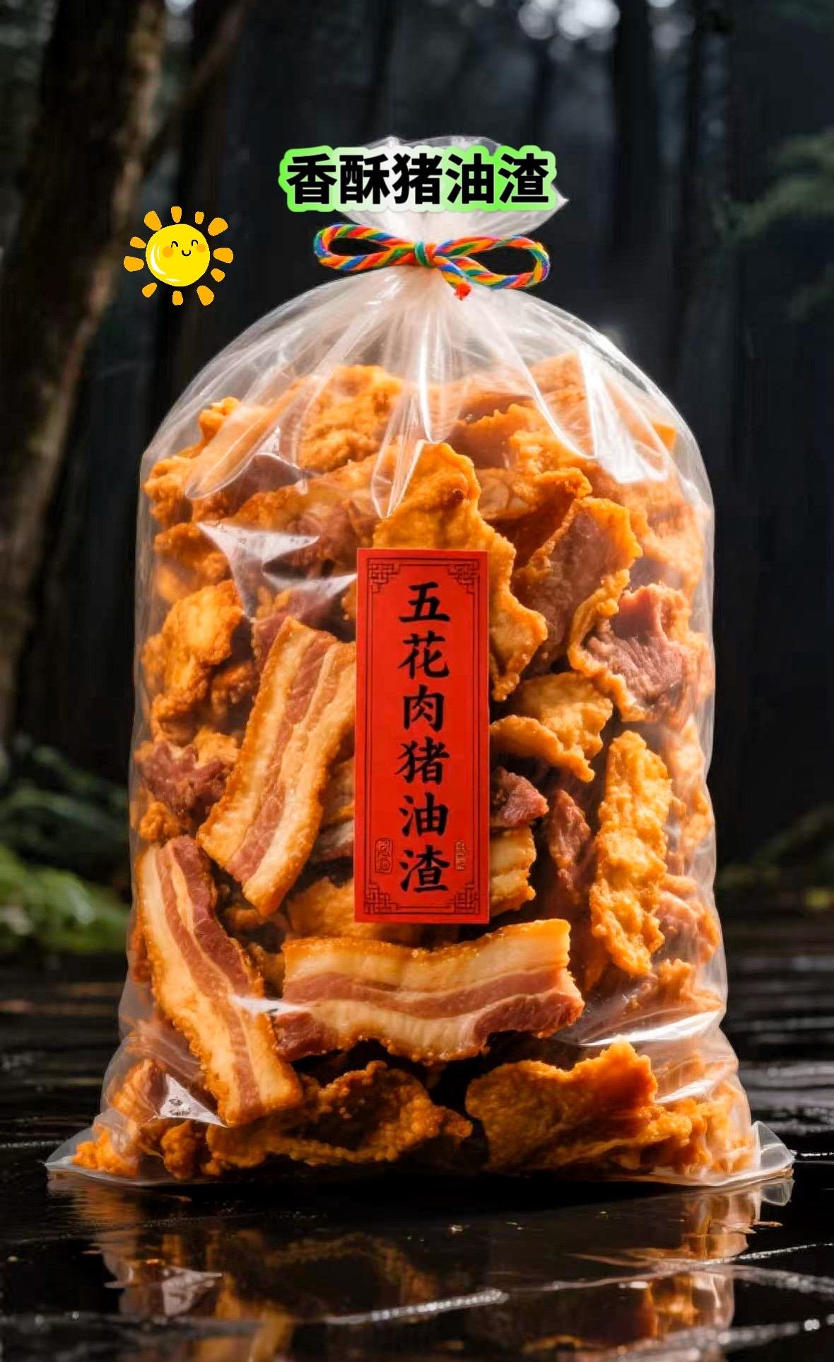 五香猪油渣来啦!姐妹们!喜欢吃猪油渣的赶紧举个手让我看看谁和我一样是“渣控”! 这玩意儿真的太太太绝了——纯纯猪肉现炸的,没有那些乱七八糟的添加,刚打开袋子就是一股子肉香混着焦脆的油气,直往鼻子里钻!咬一口“咔嚓”一声,酥酥脆脆的但又带着点肉的韧劲,不是那种干柴的口感,反而是越嚼越香,咸淡也刚好,猪油的香味在嘴里慢慢散开,根本停不下来! 平时嘴巴寂寞了抓一把当小零食,或者晚上和朋友小酌,配着啤酒当菜,那叫一个绝配!解腻又解馋,吃完连手指都想嗦干净~ 这种朴实又上头的美味,真的谁吃谁知道!爱吃这口的姐妹千万别错过! #美食推荐 #今日分享 #舌尖美味 #美食不可辜负 #解馋 @DOU+小助手 @DUO+上热门