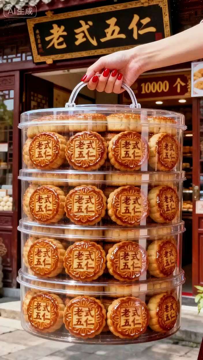 原来五仁月饼才是隐藏王者!咬一口全是料 谁还在说五仁不好吃?这款直接颠覆认知!掰开满是大颗核桃、杏仁、花生,还有酸甜的果脯粒,果仁香混着饼皮的酥,嚼着超有层次感,完全不齁甜。 外皮烤得金黄酥松,轻轻一碰就掉渣,内馅扎实不空心,每口都能吃到不同果仁的脆香。不管是当早餐配茶,还是下午当点心,一口下去超满足,老人小孩都爱吃。 独立包装方便携带,中秋囤着送礼、自吃都合适,终于找到小时候吃的老式五仁味了! #五仁月饼 #老式月饼 #中秋美食 #好吃的月饼推荐 #传统糕点