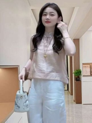 #夏季新款#宽松显瘦 #上衣#阔腿裤 #两件套