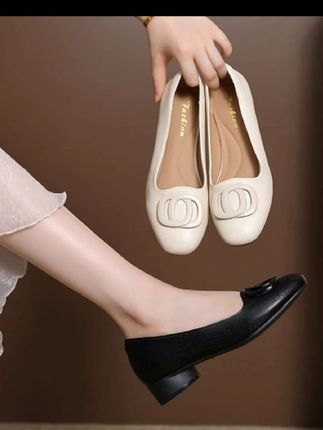 #我要上热门 时尚粗跟方跟浅口时尚休闲风舒适百搭软底单鞋#软底单鞋 #粗跟单鞋 #休闲单鞋 #爆款热卖中