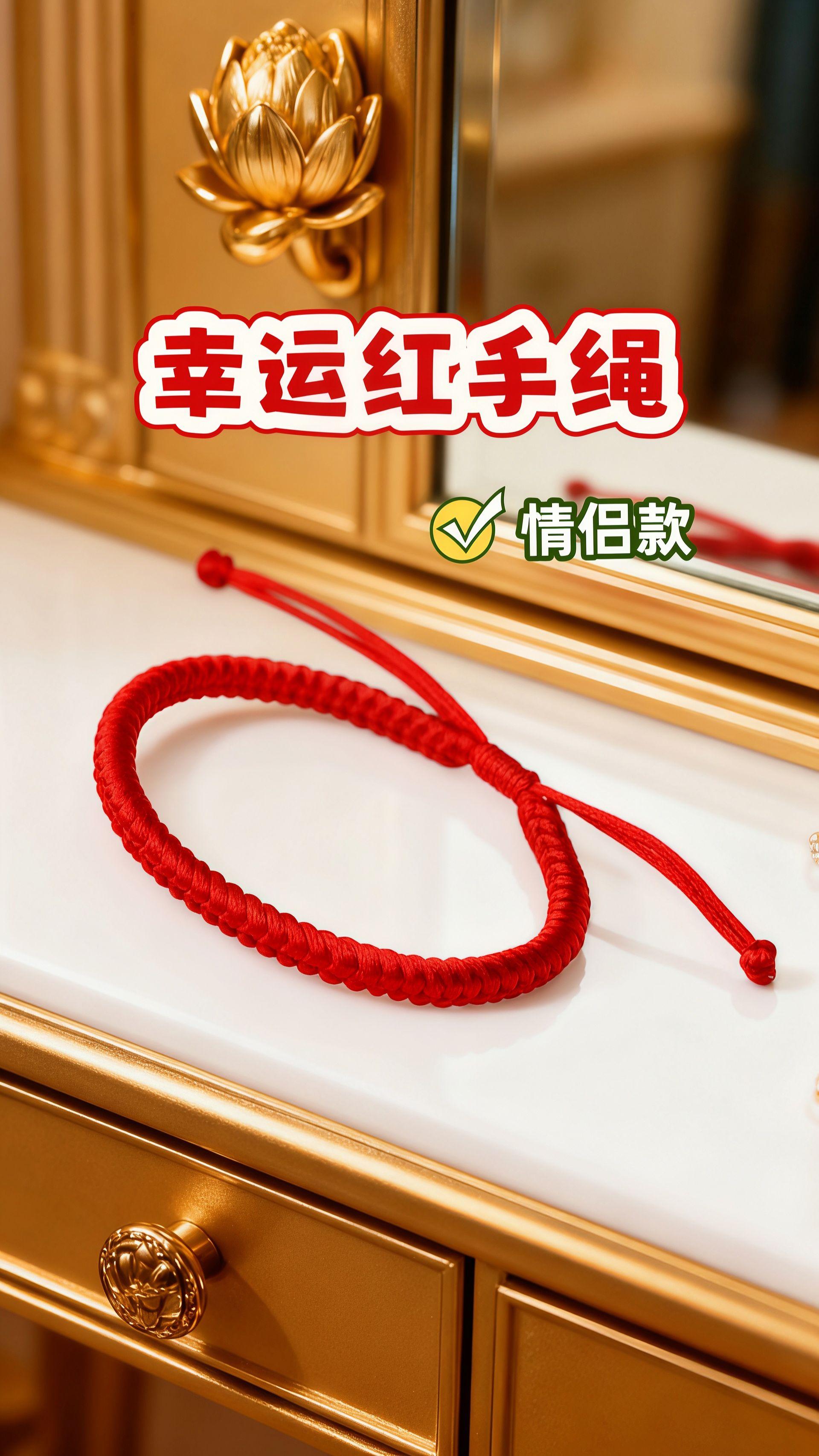 手绳 #幸运 #男女同款 #红绳编手链