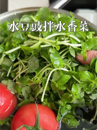 地道云南菜系之『水豆豉拌水香菜』#云南菜#云南美食#水豆豉#水香菜