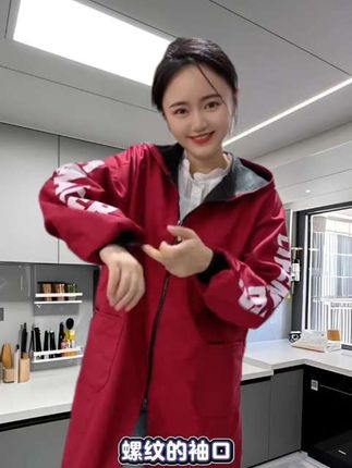 防水加绒罩衣,长袖工作服外穿大褂,家用厨房做饭#围裙#防水罩衣围裙#厨房围裙 #好物推荐🔥