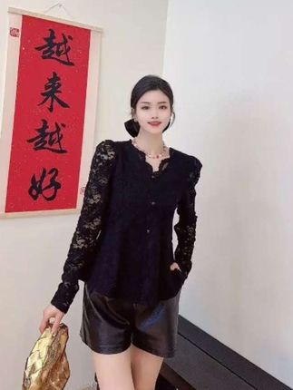 838-2025年秋季新款的气质显瘦百搭上 衣#面料柔软舒适#洋气上档次#百搭显瘦 #蕾丝打底衫#气质小衫