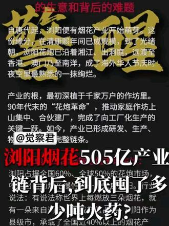 浏阳烟花505亿产业链背后,到底囤了多少吨火药?
#浏阳烟花 #浏阳烟花爆炸 #浏阳烟花事故 #安全生产 #安全