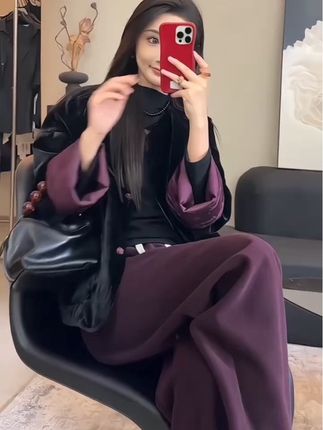 时尚复古套装女2025秋冬新款高级感新中式国风长袖外套裤子两件套