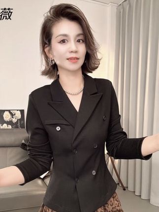 【韩玖薇】秋款戗驳领设计感时尚百搭长袖显瘦上衣女#女装 #气质穿搭 #每日穿搭 #高级感穿搭 #强烈推荐