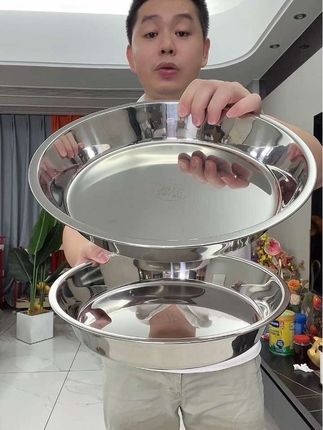 【拍一发二】不锈钢圆盘糕盘备菜盘凉皮盘设计盘饺子盘备菜盘凉菜盘#不锈钢盘#圆盘#饺子盘#备菜盘#凉皮盘