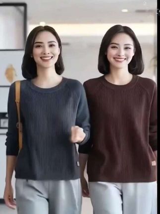 圆领纯色洋气显瘦毛衣#时尚穿搭 #洋气减龄 #女装 #点击视频下方小黄车购买即可
