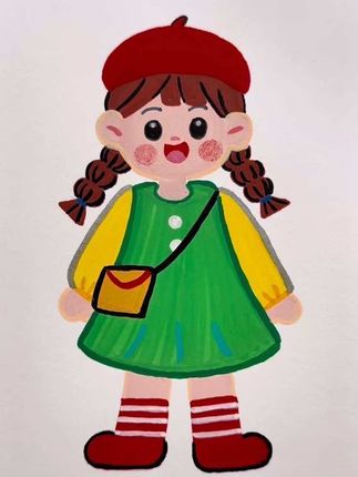 一个八画小女孩#简笔画 #创意简笔画 #插画 #儿童画
