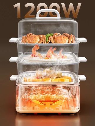 MIDEA/美的电蒸锅多功能多层家用可视定时大容量蒸煮一体早餐机