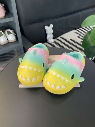 彩虹鲨鱼棉拖鞋#儿童拖鞋#亲子拖鞋#居家拖鞋#棉拖鞋