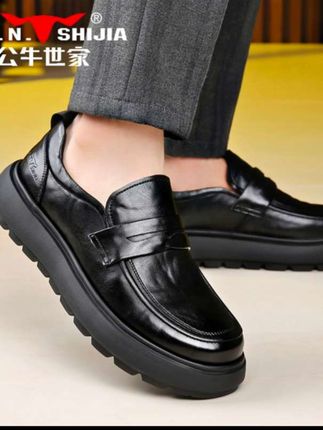 公牛世家春秋季#男士百搭真皮透气#软底防滑#商务爸爸鞋#男士皮鞋