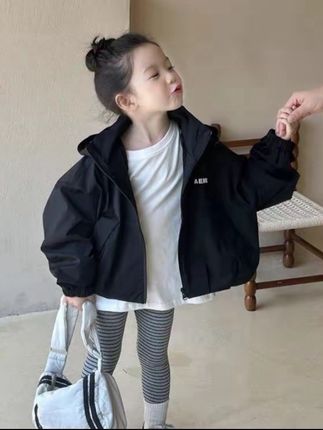 女童外套2025春季新款韩版儿童连帽夹克女宝休闲宽松上衣#上衣 #外套 #夹克 #秋装 #童装