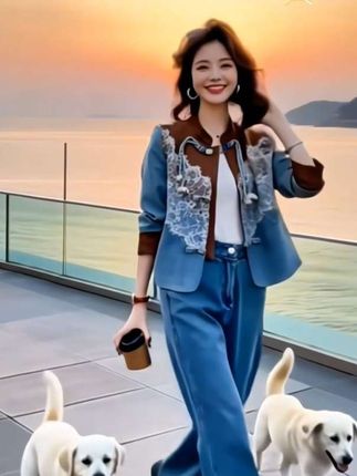 #牛仔套装两件套#春秋穿搭 #气质女神穿搭 #时尚女装穿搭 #牛仔穿搭